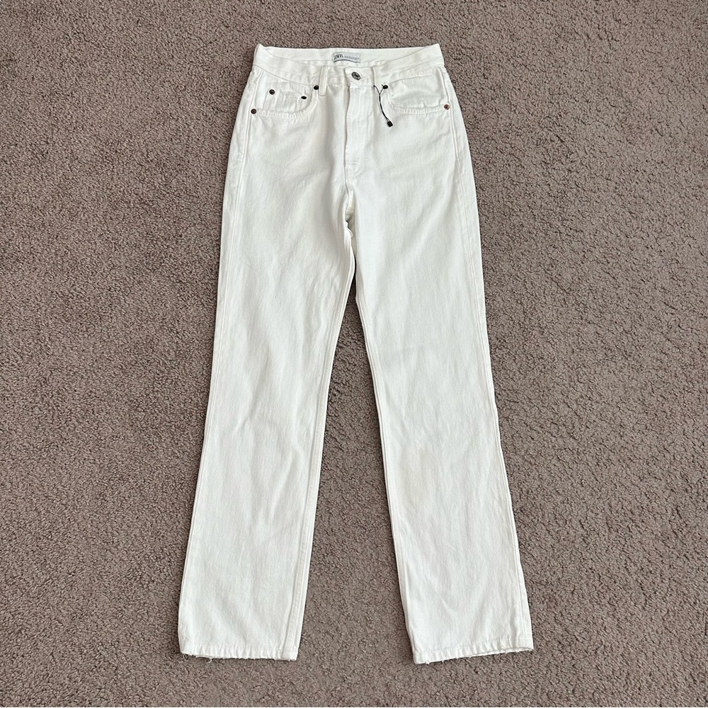 Zara Straight White Denim Womens US 4